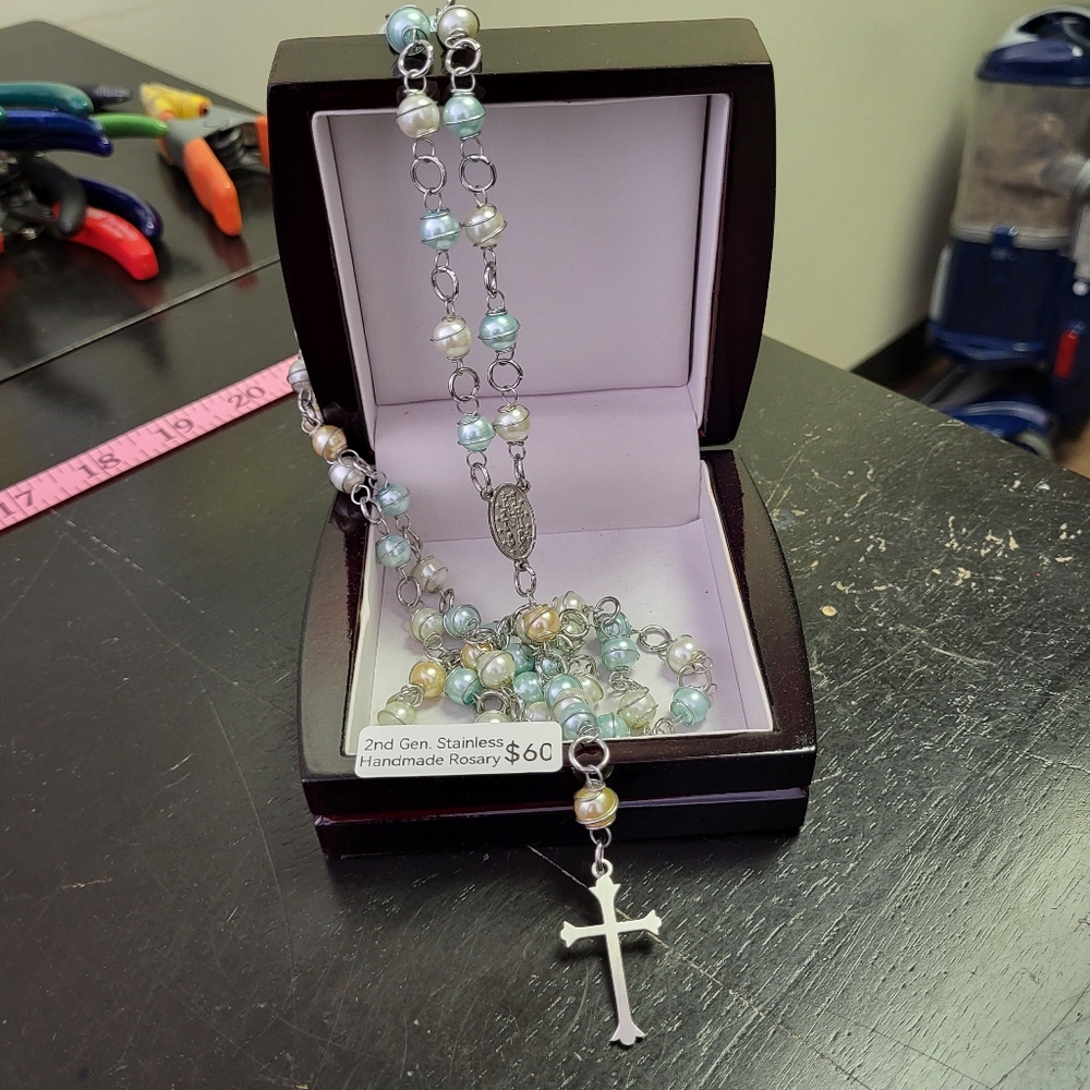 Handmade Baby Blue Rosary